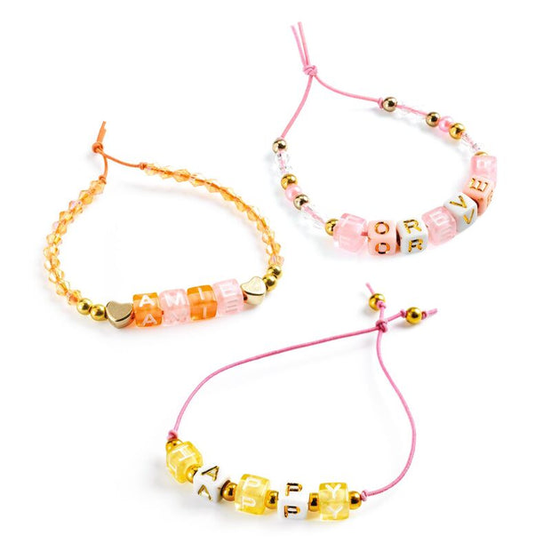 Alphabet Beads - Gold/Pink