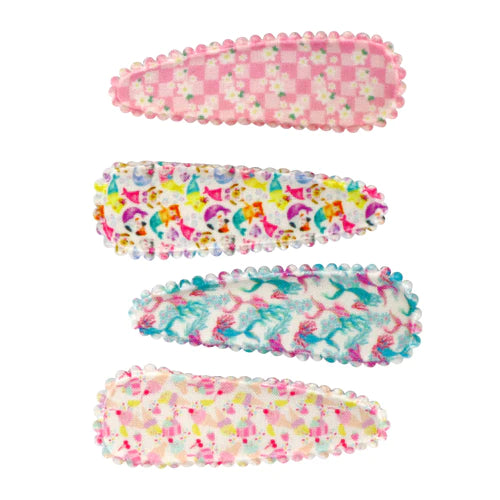 Pattern Fabric 4 Pack Hair Clips