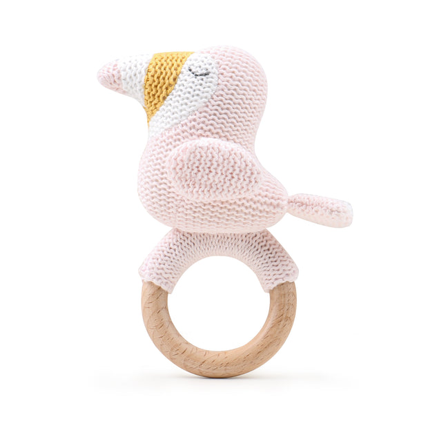 Knitted baby animals rattle