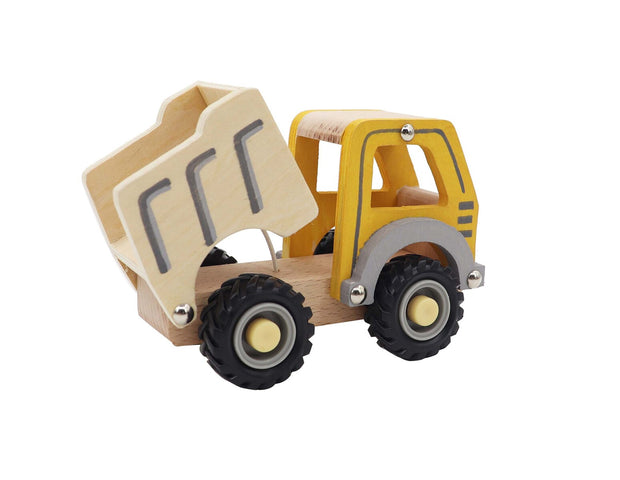 Construction Vehicle -Wooden Dump Truck with Rubber Wheels