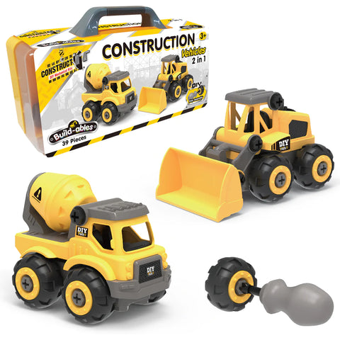 2 in 1 Build-ables Construction Vehicles