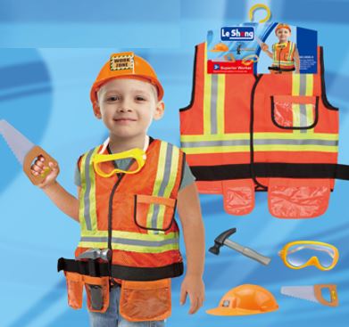 Construction Worker Costume with Accessories