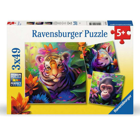 3 x 49 pce Jungle Babies Puzzles