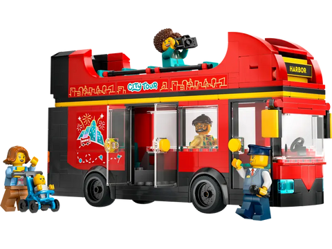 City Red Double-Decker Sightseeing Bus