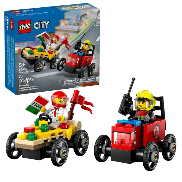 City Pizza vs. Fire Truck Race Car Pack