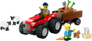 City Red Farm Tractor with Trailer & Sheep