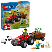 City Red Farm Tractor with Trailer & Sheep