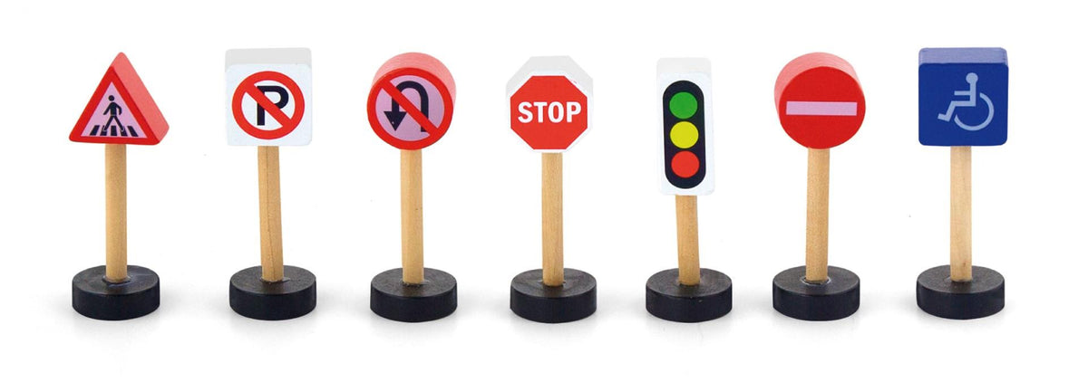 Wooden Traffic Signs- Set 7 – realtoys