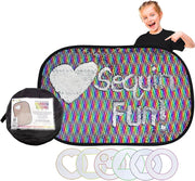 Giant Reversible Rainbow Sequins Toy with Shape Stencils