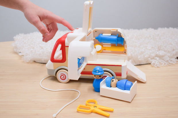 Wooden Ambulance With Lights and Sounds