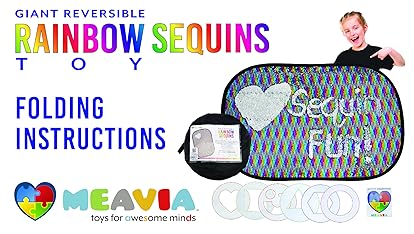 Giant Reversible Rainbow Sequins Toy with Shape Stencils