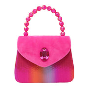 Pink Gemstone Handbag with Pink beaded handle