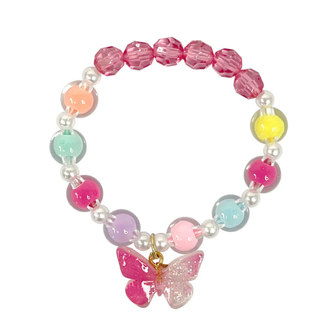 Butterfly Bracelet Rainbow Pearls