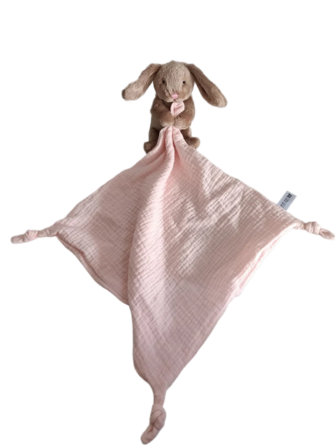 Bella the Bunny with Pink Muslin Comforter