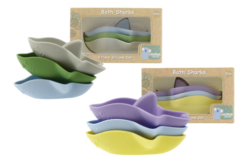 Bath Shark 3 Pack Silicone Boats