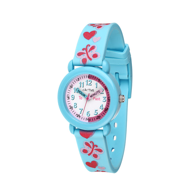 Watch - Aqua with Pink Flowers
