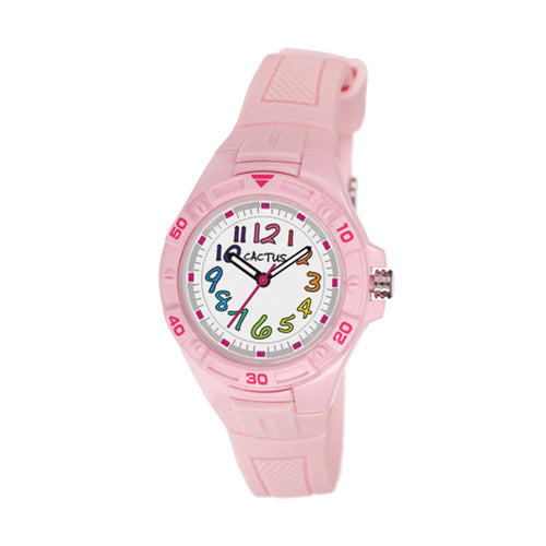 Watch - Pale Pink with Rainbow Numbers