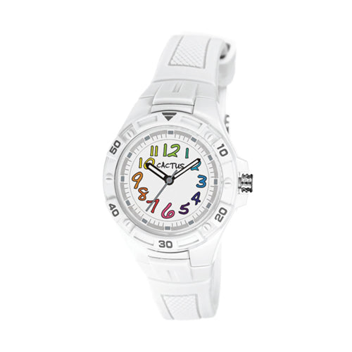 Watch - White with Rainbow Numbers