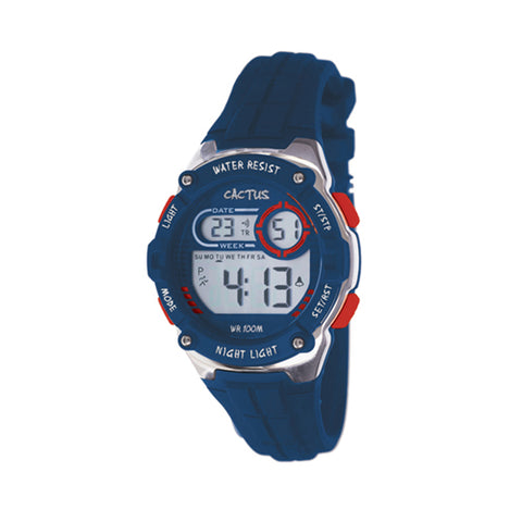 Cactus Galaxy Digital Watch  Navy  with Red