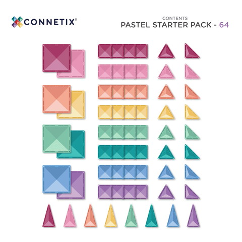 Connetix Pastel Starter Pack 64 Pieces