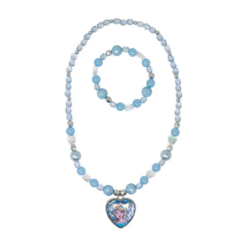 Disney Frozen Elsa Heart Necklace & Bracelet Set