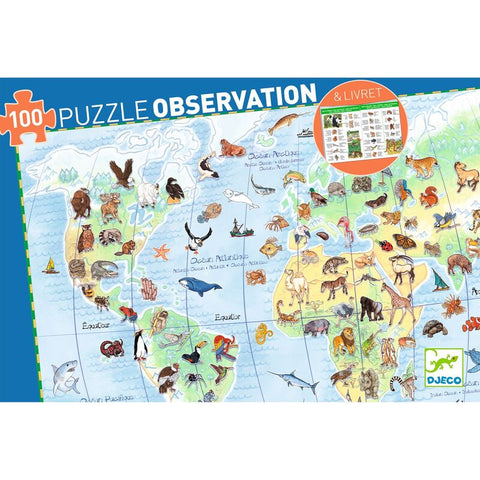 100pce World Animals Observation Puzzle & Booklet