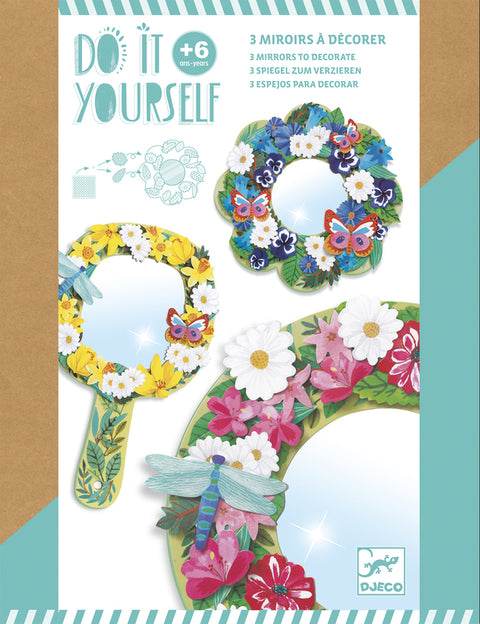 DIY 3 Mirrors to Decorate - Flowers