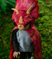 Red Triceratops Hooded Cape Size 4-5
