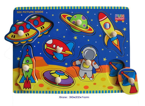 Wooden Puzzle with Knobs-Space