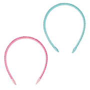 Pearl Rhinestone Headband Pink/Blue