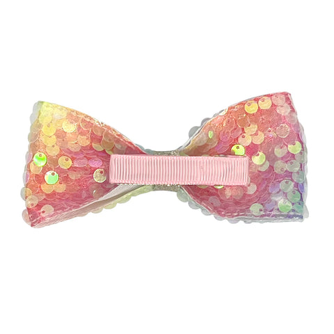 Unicorn Rainbow Sequin Bow Hair Clip