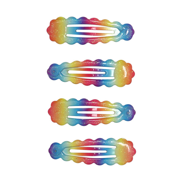 Rainbow Glitter Snap Hairclips