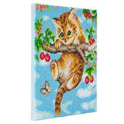 Crystal Art kit - Cherry Kitten in Frame