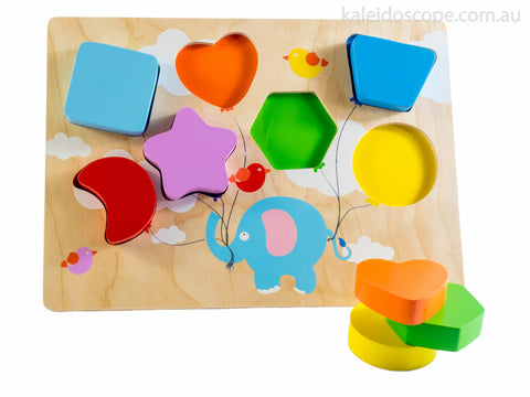 Wooden Flying Balloon Chunky Shape Puzzle