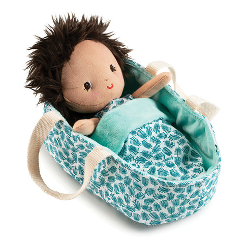 Sweet Baby Ari Soft Doll in Carry Basket