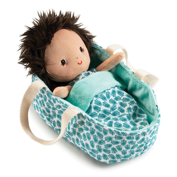 Sweet Baby Ari Soft Doll in Carry Basket