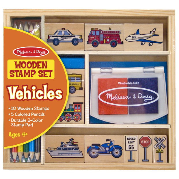 Vehicles Wooden Stamp Set