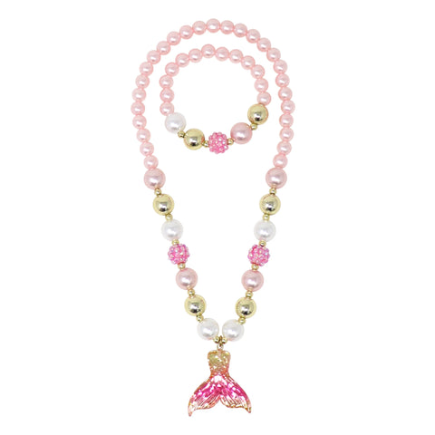 Mermaid Tail Necklace and Bracelet Set