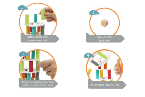 Wooden Pisa Tower Stacking Game