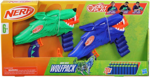 Nerf Wild Wolfpack Double Dart Blasters and 20 Darts