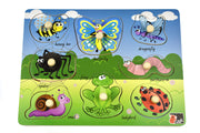 Wooden Peg Puzzle- Insects minibeasts