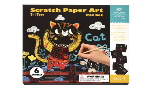 6 x Pets Scratch Paper Art
