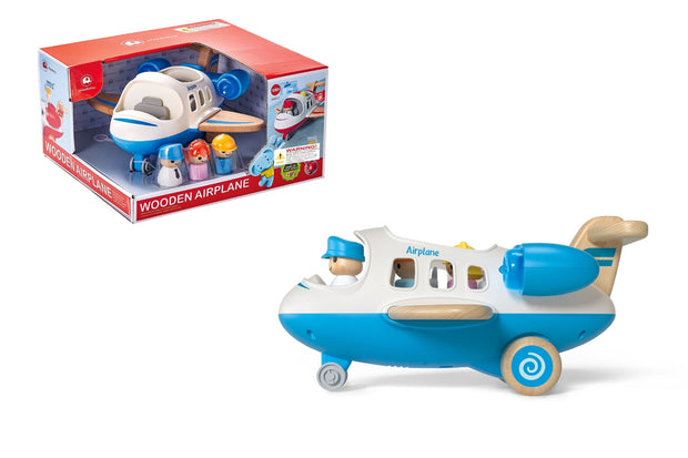 Wooden Airplane with Lights & Sound