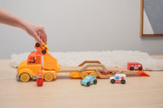 Wooden Car Carrier with Lights and Sounds