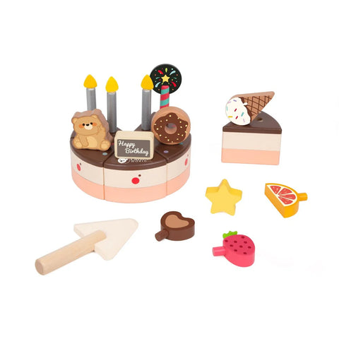 Wooden Chocolate Cake Playset