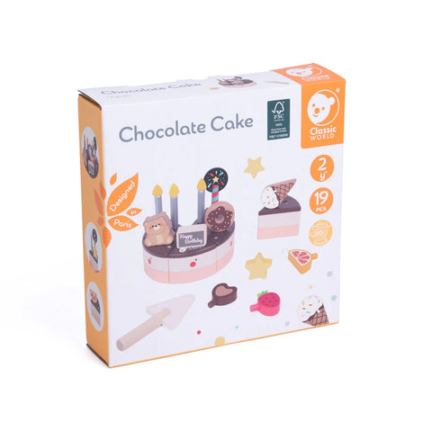 Wooden Chocolate Cake Playset