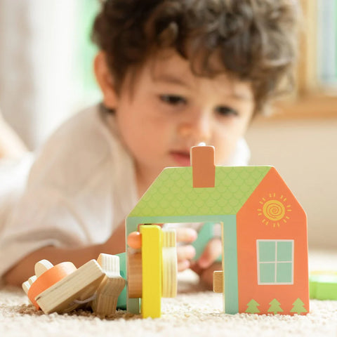 Wooden Locking Door Playset