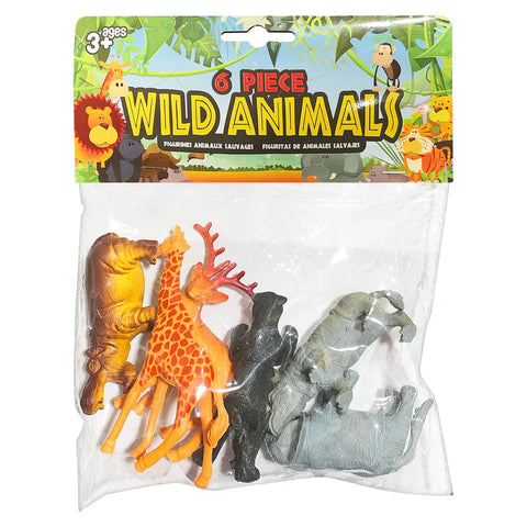 6 Piece Wild Jungle Animals Bag