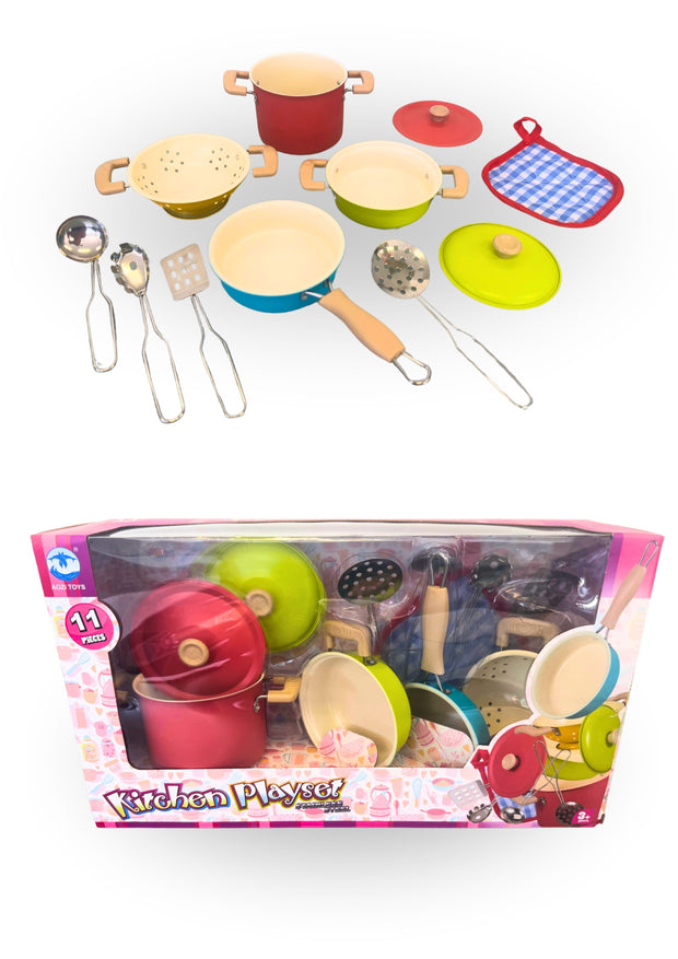 Kitchen Playset Colourful Steel Pots and Pans