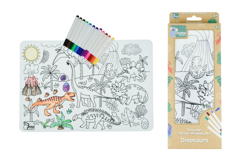 Silicone Drawing Mat with 12 Coloured Markers